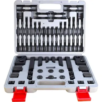 Upínací sada 58-dílná M10 do T-drážky 12 mm v plastovém kufru