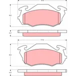 Sada brzdových destiček, kotoučová brzda TRW GDB3136
