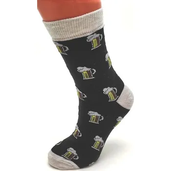 Dámské ponožky Veselé ponožky černo - sv.šedé - vel. 39 - 46 vel. 43 - 46