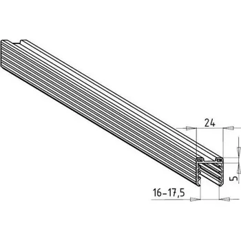 Zábradlí Gumové těsnění do nerez madla na celoskleněné zábradlí Tloušťka skla: 16 - 17,5 mm, Délka: 300cm