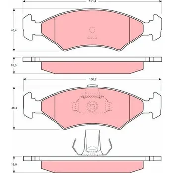 Brzdová destička Sada brzdových destiček, kotoučová brzda TRW GDB1222