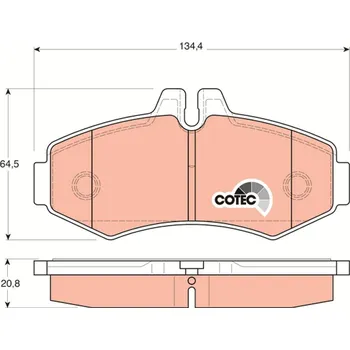 Brzdová destička Sada brzdových destiček, kotoučová brzda TRW GDB1373
