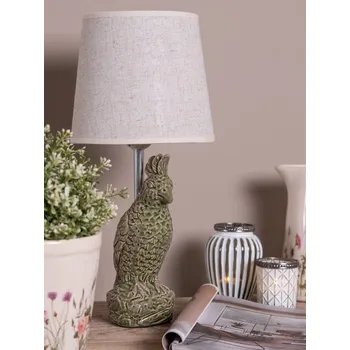 Lampička Stolní lampa s papouškem a béžovým stínidlem Parrot - Ø 18*38 cm E27/max 1*60W