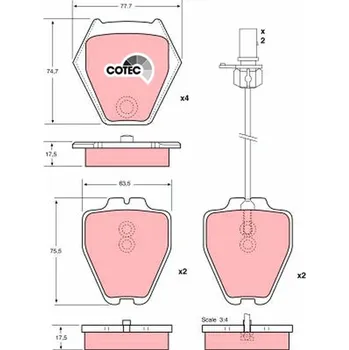 Brzdová destička Sada brzdových destiček, kotoučová brzda TRW GDB1381