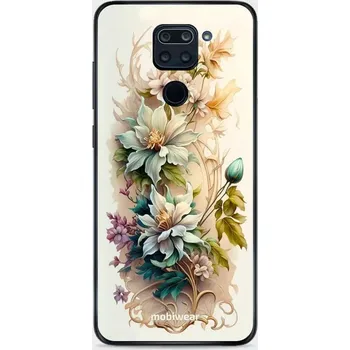 Pouzdro na mobilní telefon Lesklý kryt Mobiwear Glossy - Xiaomi Redmi Note 9 - G014G Krémové květy (Prémiové lesklé pouzdro, obal, kryt Mobiwear Glossy na mobil Xiaomi Redmi Note 9 - G014G Krémové květy, materiál Plast + TPU silikon - krytí po všech stranách, neošoupatelný potisk,)