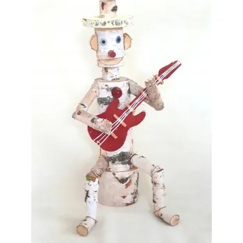 Dekorace do dětského pokoje Dřevěný březový klaun - 2