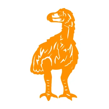 Samolepící dekorace SAMOLEPKA Pravěký pták 001 levá (06 - oranžová) NA AUTO, NÁLEPKA, FÓLIE, POLEP, TUNING, VLASTNÍ TEXT, TISK, AUTOSAMOLEPKY.cz, POLEPY, OBRÁZEK, LOGO, SAMOLEPKY