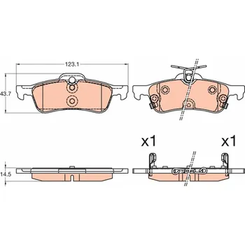 Brzdová destička Sada brzdových destiček, kotoučová brzda TRW GDB3588