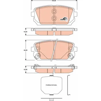Brzdová destička Sada brzdových destiček, kotoučová brzda TRW GDB3462