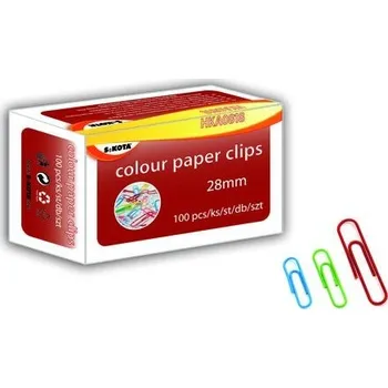 Kancelářská sponka Kancelářské spony barevné - 28 mm - 100 ks