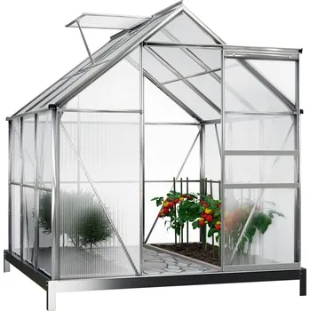 Skleník Hliníkový skleník se základnou 1,95 x 1,9 x 1,9 m 4 mm