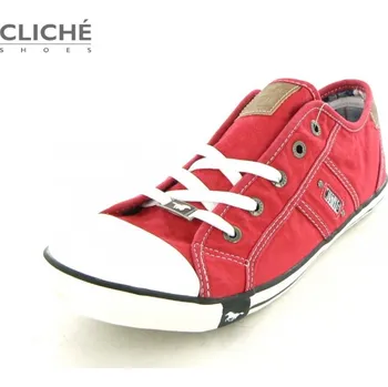 Dámské polobotky Mustang tenisky, nadměrné dámské, červené 44