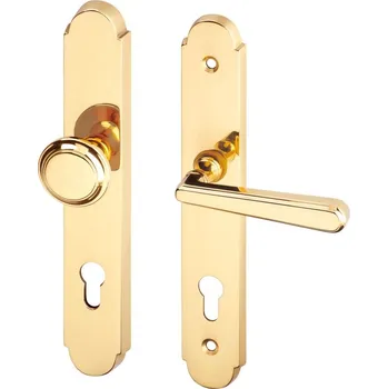 ACT SERVIS ACT - Alt Wien ochr. kování Provedení: PZ LI/RE (klika oboustranná/koule), Povrch: OLV - mosaz leštěná lesklá, Rozteč: 92 mm