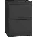 Noční stolek M2 se 2 zásuvkami ČERNÁ