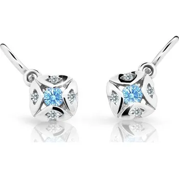 Náušnice Cutie Kids Jewellery c2250-10-70-x-2 Dětské náušnice z bílého zlata na brizuru Cutie C2250 Arctic Blue – zlatý šperk ryzosti 585/1000 v Dárkovém balení s Certifikátem GBEWM-00588