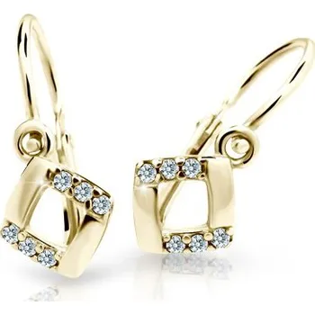 Náušnice Cutie Kids Jewellery c2268-10-10-x-1 Zlaté dětské náušnice na brizuru Cutie C2268 White – zlatý šperk ryzosti 585/1000 v Dárkovém balení s Certifikátem GBEYB-00476