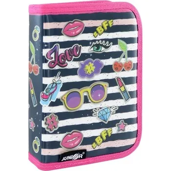 Penál Junior Školní penál Love Fashion – plátěný, 1 patro, 2 chlopně, prázdný