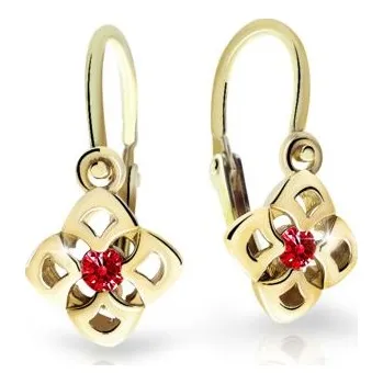 Šperk Cutie Kids Jewellery c2258-10-40-x-1 Zlaté dětské náušnice na brizuru Cutie C2258 Ruby Dark – zlatý šperk ryzosti 585/1000 v Dárkovém balení s Certifikátem GBEYRB-00346