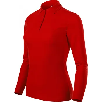 Dámská košile MALFINI Polokošile PIQUE POLO LS LADY 200g, různé barvy Velikost L červené