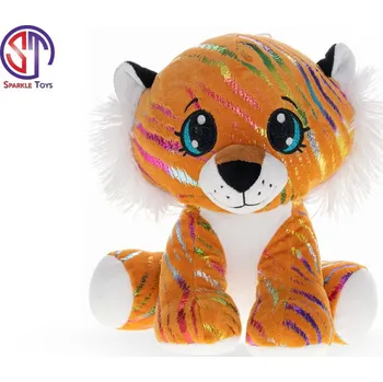 plyšák Tygr Star Sparkle plyšový oranžový 37cm sedící