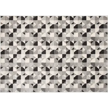 Koberec Kusový koberec Lazur - trojúhelníky 3 - béžový/černý Rozměr koberce: 120x170 cm