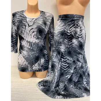 Dámský kostýmek Dámské kostýmky, Barva Šedá, Velikost XXXL 54, Materiál 98% Polyester 2% Lycra