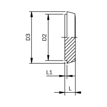 Vodovodní potrubí Hrdlo kuželové-zaslepovací-DIN 11851-leštěné-1.4301: DN 50