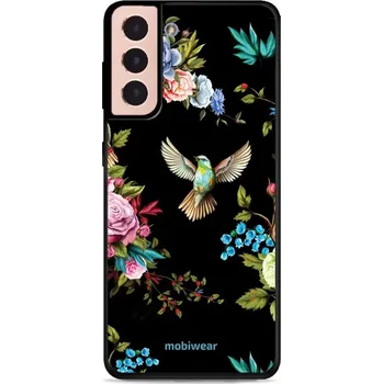 Pouzdro na mobilní telefon Lesklý kryt Mobiwear Glossy - Samsung Galaxy S21 - G041G - Ptáček a květy (Prémiové lesklé pouzdro, obal, kryt Mobiwear Glossy na mobil Samsung Galaxy S21 - G041G - Ptáček a květy, materiál Plast + TPU silikon - krytí po všech stranách, neošoupatelný)