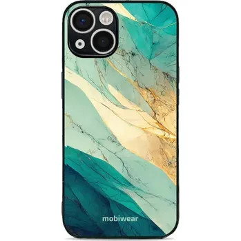 Pouzdro na mobilní telefon Lesklý kryt Mobiwear Glossy - Apple iPhone 13 - G024G - Zlatavý a zelenkavý mramor (Prémiové lesklé pouzdro, obal, kryt Mobiwear Glossy na mobil Apple iPhone 13 - G024G - Zlatavý a zelenkavý mramor, materiál Plast + TPU silikon - krytí po všech stranách,)