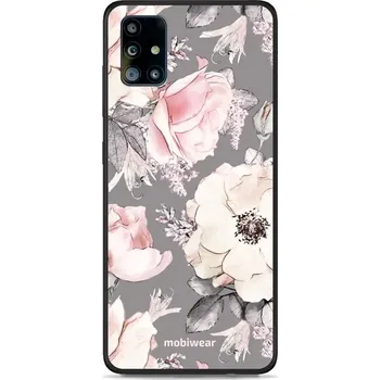 Pouzdro na mobilní telefon Lesklý kryt Mobiwear Glossy - Samsung Galaxy A51 - G034G - Květy na šedém pozadí (Prémiové lesklé pouzdro, obal, kryt Mobiwear Glossy na mobil Samsung Galaxy A51 - G034G - Květy na šedém pozadí, materiál Plast + TPU silikon - krytí po všech stranách,)