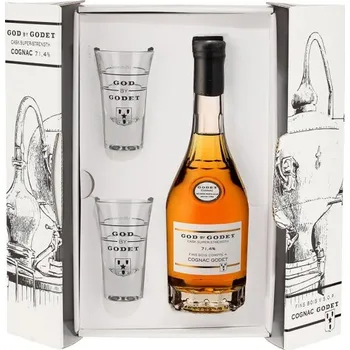 Brandy Godet GOD BY GODET (0,35l) v dárkové krabičce se skleničkami