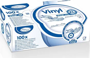 Vyšetřovací rukavice WIMEX Vinylové nepudrované bílé