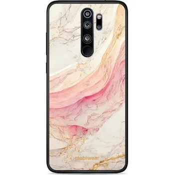 Lesklý kryt Mobiwear Glossy - Xiaomi Redmi Note 8 Pro - G027G - Růžový a zlatavý mramor (Prémiové lesklé pouzdro, obal, kryt Mobiwear Glossy na mobil Xiaomi Redmi Note 8 Pro - G027G - Růžový a zlatavý mramor, materiál Plast + TPU silikon - krytí po všech)