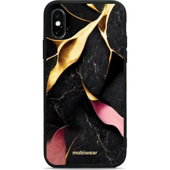 Pouzdro na mobilní telefon Lesklý kryt Mobiwear Glossy - Apple iPhone XS - G021G Černý a zlatavý mramor (Prémiové lesklé pouzdro, obal, kryt Mobiwear Glossy na mobil Apple iPhone XS - G021G Černý a zlatavý mramor, materiál Plast + TPU silikon - krytí po všech stranách, neošoupateln