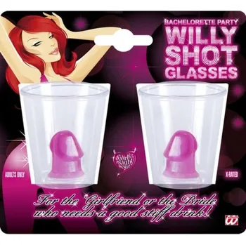 Sklenice Panák s pindíkem - 2 ks