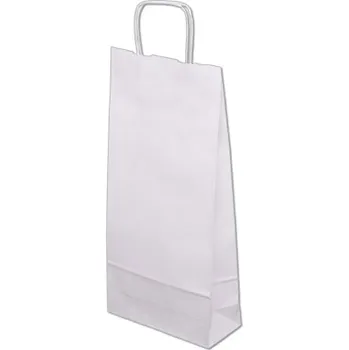 Obalový materiál Papírová EKO taška 160x80x390mm kroucené ucho bílá 100 ks