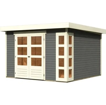 Zahradní stavba LANIT PLAST Dřevěný domek KARIBU KERKO 6 (82931) terragrau LG2996