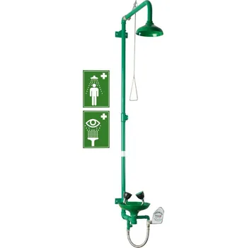 Sprchový set Kombinovaná tělní a oční bezpečnostní sprcha nástěnná, polypropylenová s ručním spouštěním + doprava zdarma