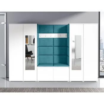 Předsíňová stěna Předsíňová stěna Emi 10 - bílá Barva panelů: Modrá - Trinity 13