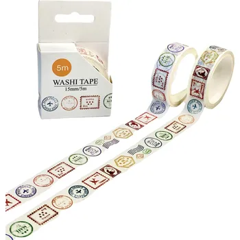 Lepicí páska AKN Washi páska - Poštovní známky (5m)