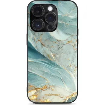 Lesklý kryt Mobiwear Glossy - Apple iPhone 14 Pro - G022G Zelenkavý a zlatavý mramor (Prémiové lesklé pouzdro, obal, kryt Mobiwear Glossy na mobil Apple iPhone 14 Pro - G022G Zelenkavý a zlatavý mramor, materiál Plast + TPU silikon - krytí po všech)