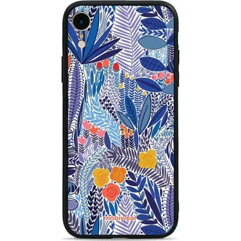 Lesklý kryt Mobiwear Glossy - Apple iPhone XR - G037G - Modrá květena (Prémiové lesklé pouzdro, obal, kryt Mobiwear Glossy na mobil Apple iPhone XR - G037G - Modrá květena, materiál Plast + TPU silikon - krytí po všech stranách, neošoupatelný potisk, tenk