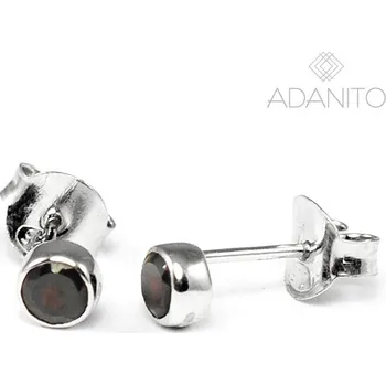 Náušnice Stříbrné granátové náušnice pecky