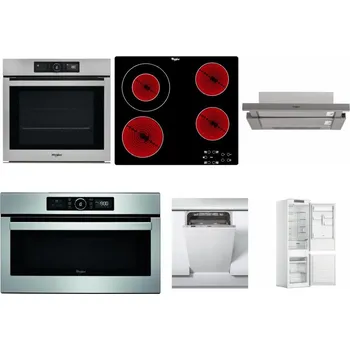 Set domácích spotřebičů WHIRLPOOL AKZ9 9480 IX + WHIRLPOOL AKT 8130/NE + WHIRLPOOL AKR 5390/1 IX + WHIRLPOOL ABSOLUTE AMW 730 IX + WHIRLPOOL WSIC 3M27 C + WHIRLPOOL WHC18 T311
