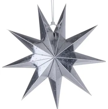 Vánoční dekorace Velká papírová hvězda Barva: stříbrná