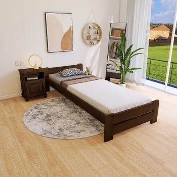Postel Maxi Postel z masivu Evropa 90 x 200 cm - barva Ořech + matrace Medical ROŠT ZDARMA