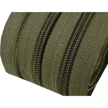 Zip Zip spirálový v metráži 5mm olivově zelený