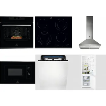 Set domácích spotřebičů ELECTROLUX KOEBP39X + ELECTROLUX EHF6343FOK + ELECTROLUX LFC316X + ELECTROLUX LMS2203EMX + ELECTROLUX EES48200L + ELECTROLUX LNT3LF18S