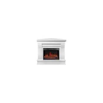 Albion bílý rohový elektrický krb Artiflame