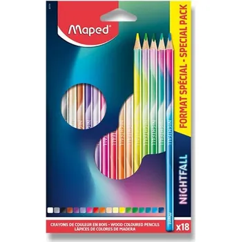 Pastelka Pastelky Maped, trojhranné, Nightfall Teen, 18ks